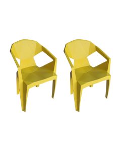 Kit 2 Cadeira New Alegra 3D Amarelo