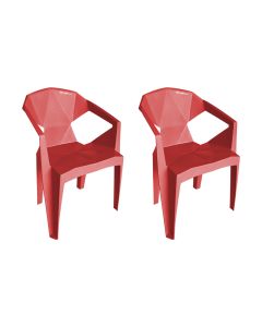 Kit 2 Cadeira New Alegra 3D Vermelho