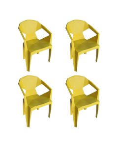 Kit 4 Cadeira New Alegra 3D Amarelo