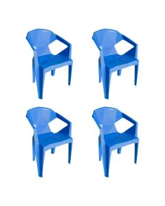 Kit 4 Cadeira New Alegra 3D Azul