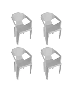 Kit 4 Cadeira New Alegra 3D Branco