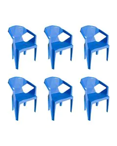Kit 6 Cadeira New Alegra 3D Azul