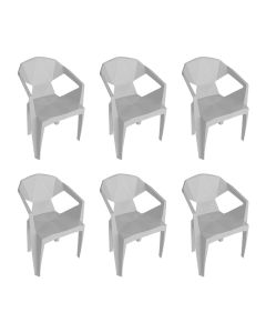 Kit 6 Cadeira New Alegra 3D Branco