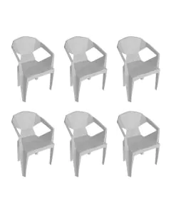 Kit 6 Cadeira New Alegra 3D Branco