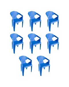 Kit 8 Cadeira New Alegra 3D Azul