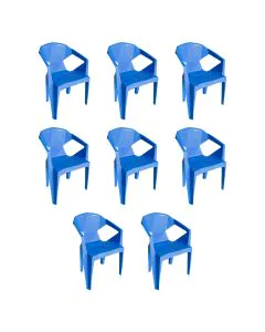 Kit 8 Cadeira New Alegra 3D Azul